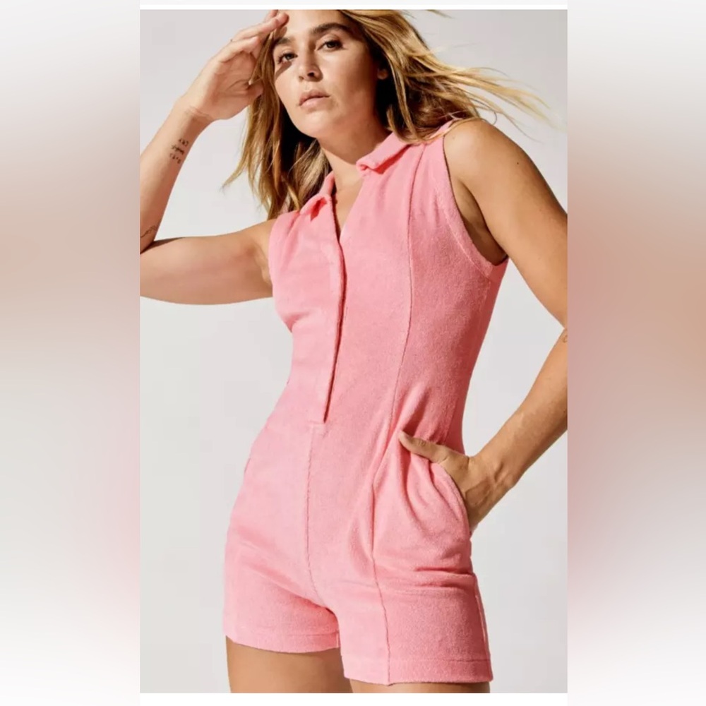 NWT Carbon38 x Eleven by Venus Williams: Snap Front Romper in Peony